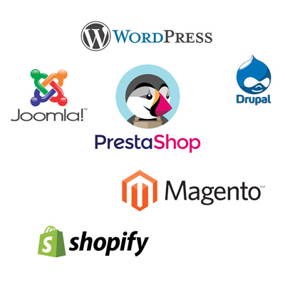 CNS Logos Wordpress PrestaShop Shopify Drupal Joomla