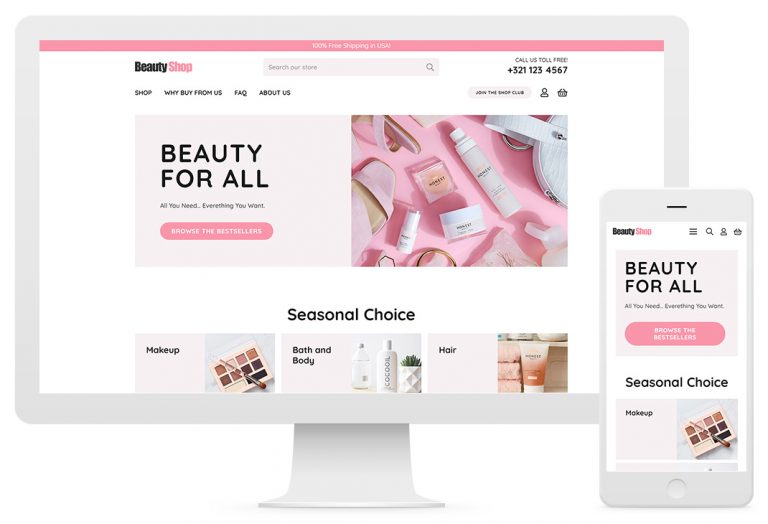 responsive web design pink background